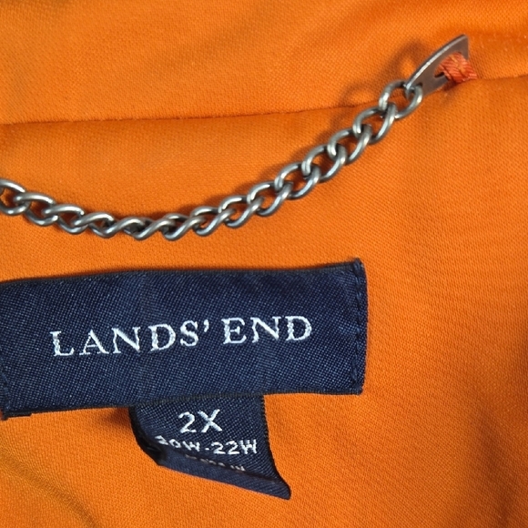 Lands' End Orange Trench Coat Lightweight Casual - Picture 2 of 8